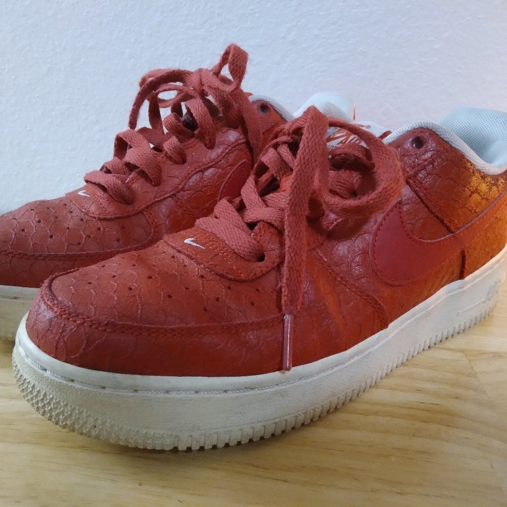 Nike Air Force 1 Lv8 GS Shoes Size 7y Red White 820438 600